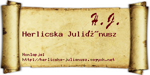 Herlicska Juliánusz névjegykártya